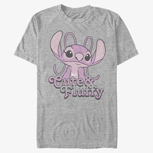 T-shirt Merch Disney Classics Lilo & Stitch - Fluffy Angel Unisex T-Shirt Heather Grey