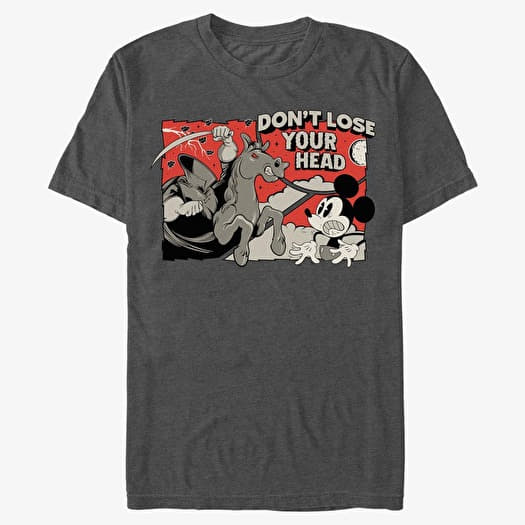 T-shirt Merch Disney Classics Mickey & Friends - Mickey and Headless Horseman Unisex T-Shirt Dark Heather Grey