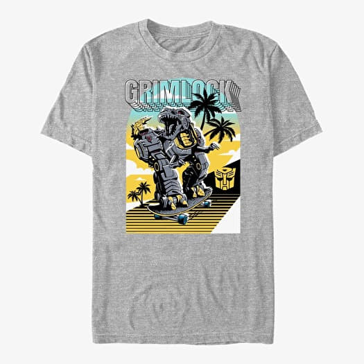 T-shirt Merch Hasbro Vault Transformers - Grimlock Skater Unisex T-Shirt Heather Grey