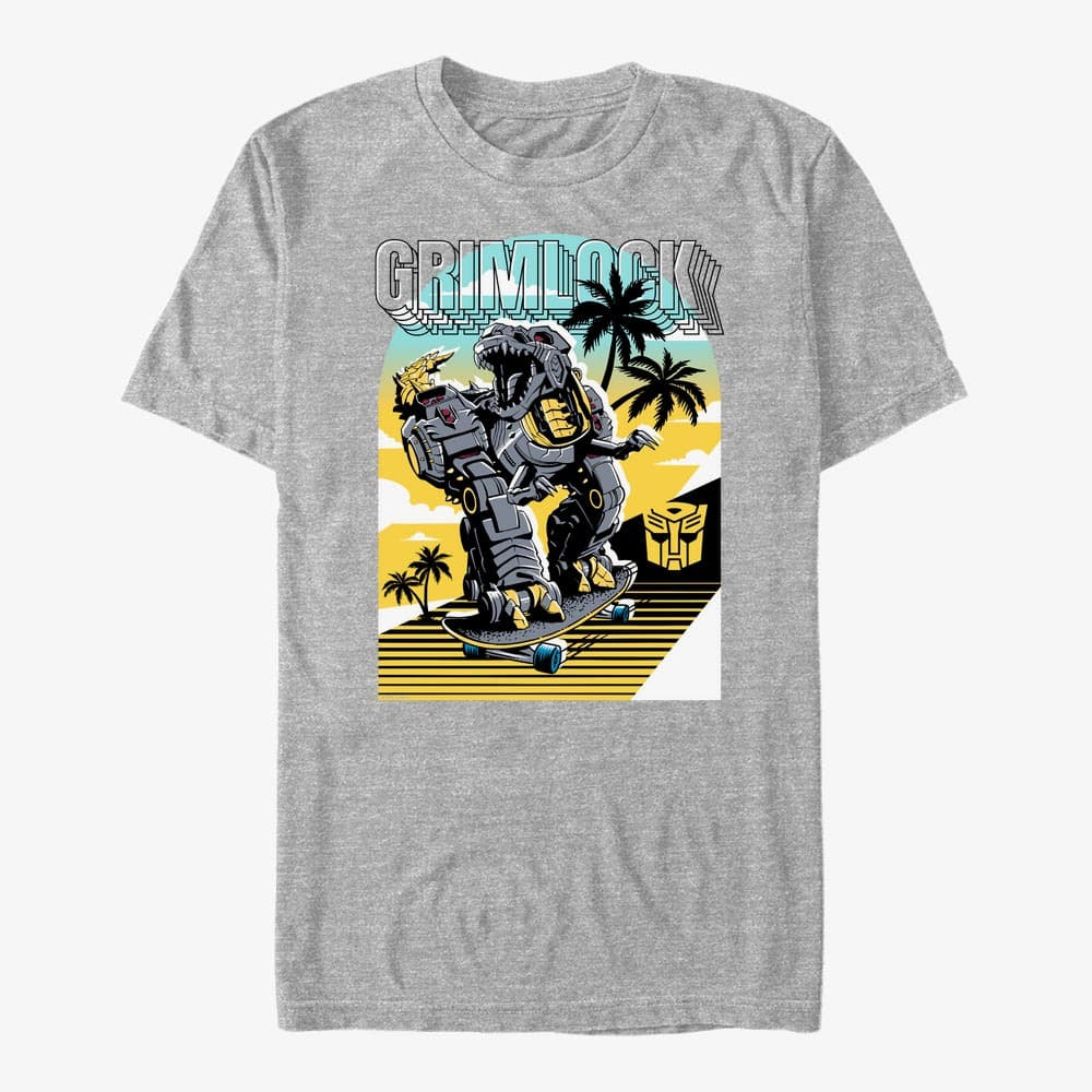 T-Shirts Merch Hasbro Vault Transformers - Grimlock Skater Unisex T-Shirt Heather Grey