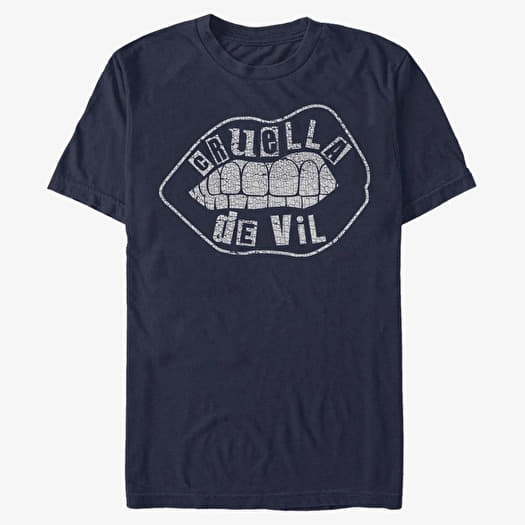 Tričko Merch Disney Classics DNCA - Lip Embroidery Unisex T-Shirt Navy Blue