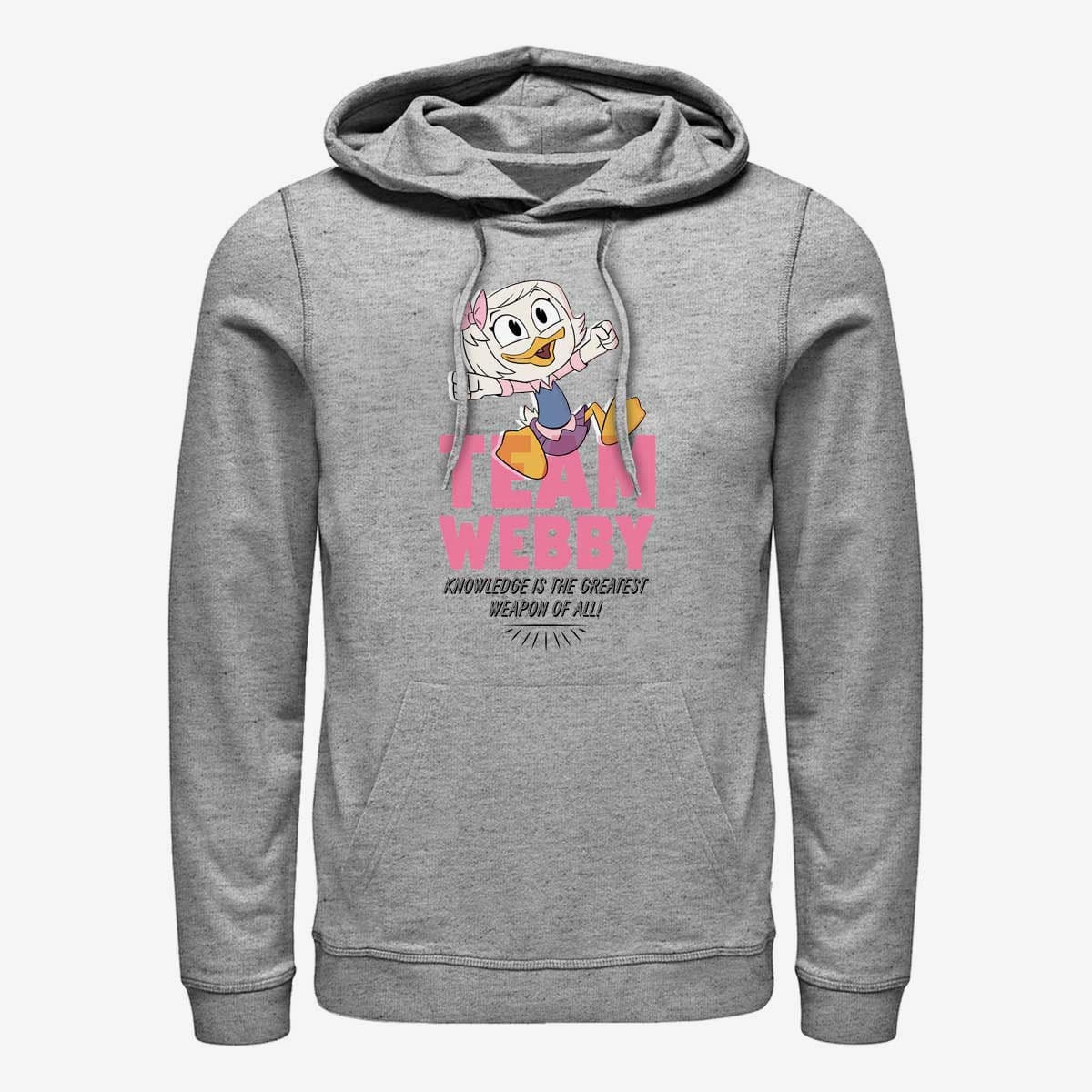 Pulóverek Merch Disney Classics Ducktales - Team Webby Pink Unisex Hoodie Heather Grey