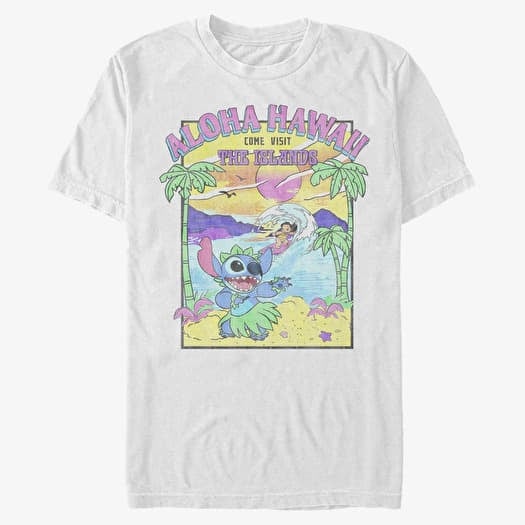 T-shirt Merch Disney Classics Lilo & Stitch - Visit the Islands Unisex T-Shirt White