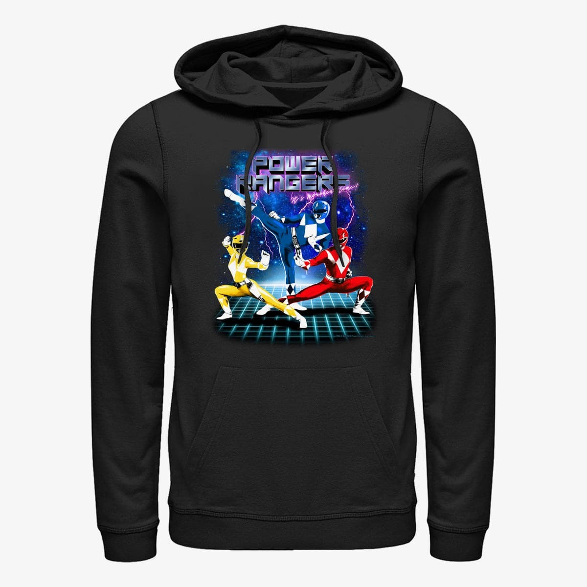 Толстовки та реглани Merch Hasbro Vault Power Rangers - Nineties Lightning Unisex Hoodie Black