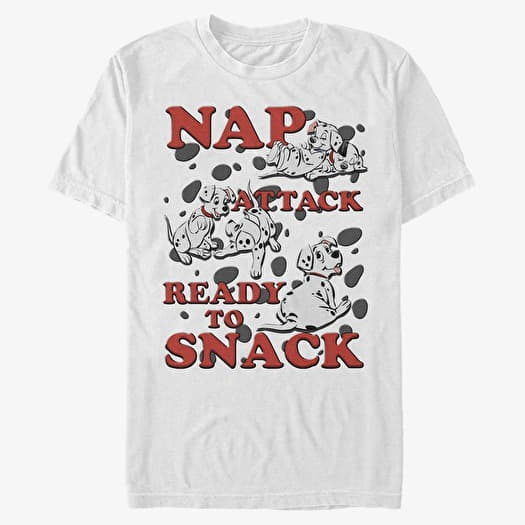 T-shirt Merch Disney Classics 101 Dalmatians - Nap Attack Snack Pups Unisex T-Shirt White