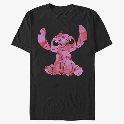 T-shirt Merch Disney Classics Lilo & Stitch - Stitch Heart Fill Unisex T-Shirt Black