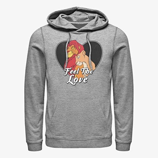 Mikina Merch Disney Classics The Lion King - Feel The Love Unisex Hoodie Heather Grey