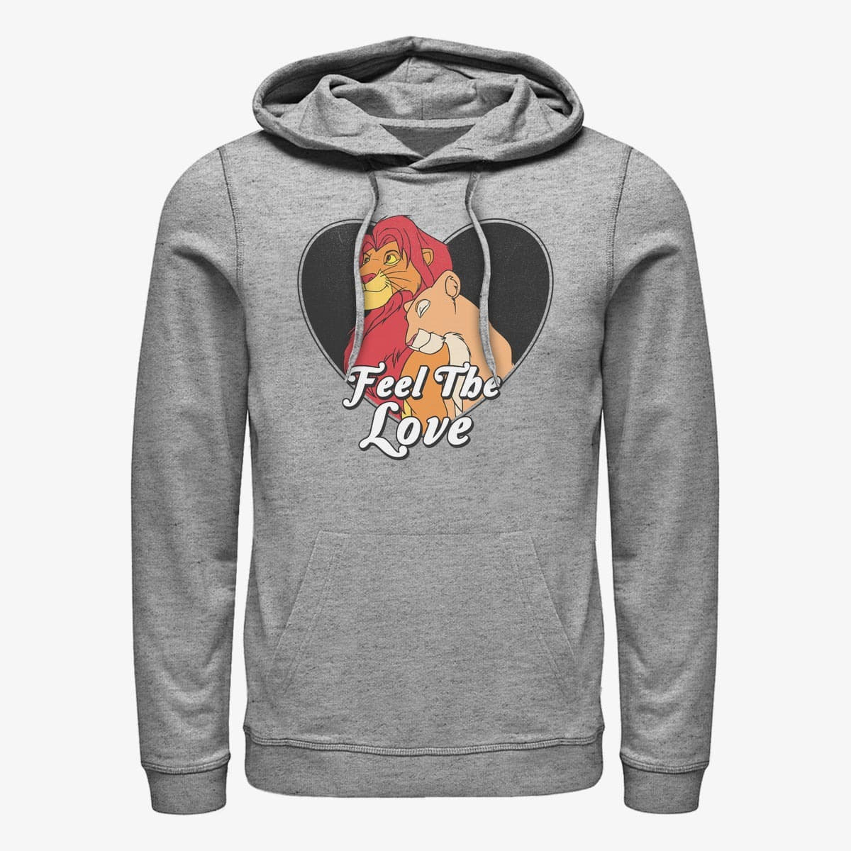 Dukserice Merch Disney Classics The Lion King - Feel The Love Unisex Hoodie Heather Grey