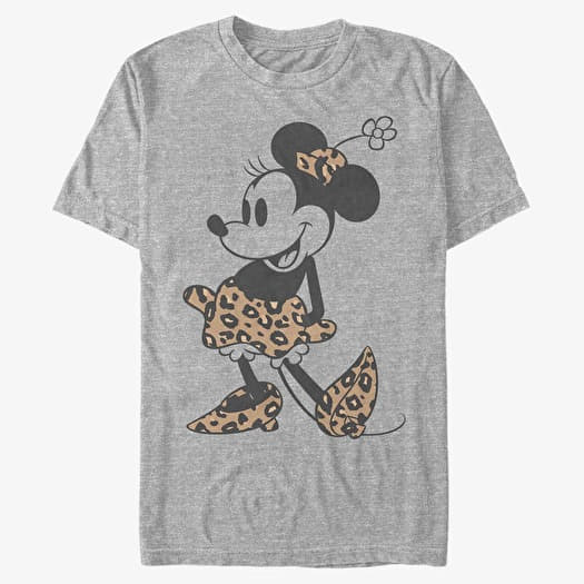 Tričko Merch Disney Classics Mickey & Friends - Leopard Mouse Unisex T-Shirt Heather Grey