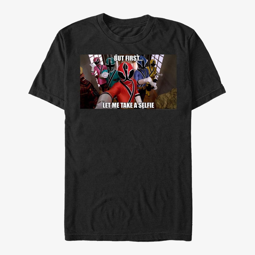 Magliette Merch Hasbro Vault Power Rangers - Ranger Selfie Unisex T-Shirt Black