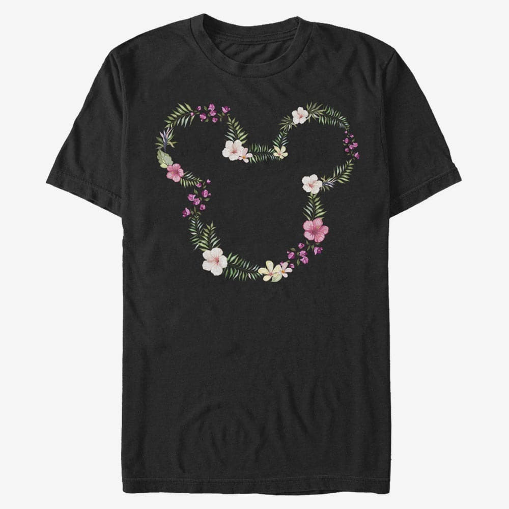 T-Shirts Merch Disney Classics Mickey Classic - Floral Mickey Unisex T-Shirt Black