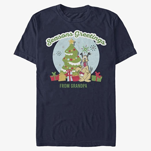 Tričko Merch Disney Classics Mickey Classic - Greetings From Grandpa Unisex T-Shirt Navy Blue