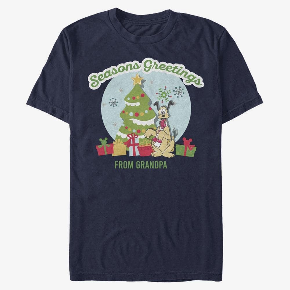 T-särgid Merch Disney Classics Mickey Classic - Greetings From Grandpa Unisex T-Shirt Navy Blue