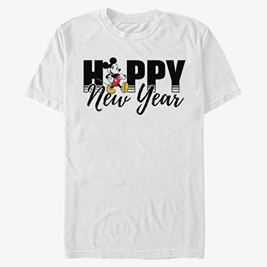 T-shirt Merch Disney Classics Mickey Classic - Mickey New Year Unisex T-Shirt White