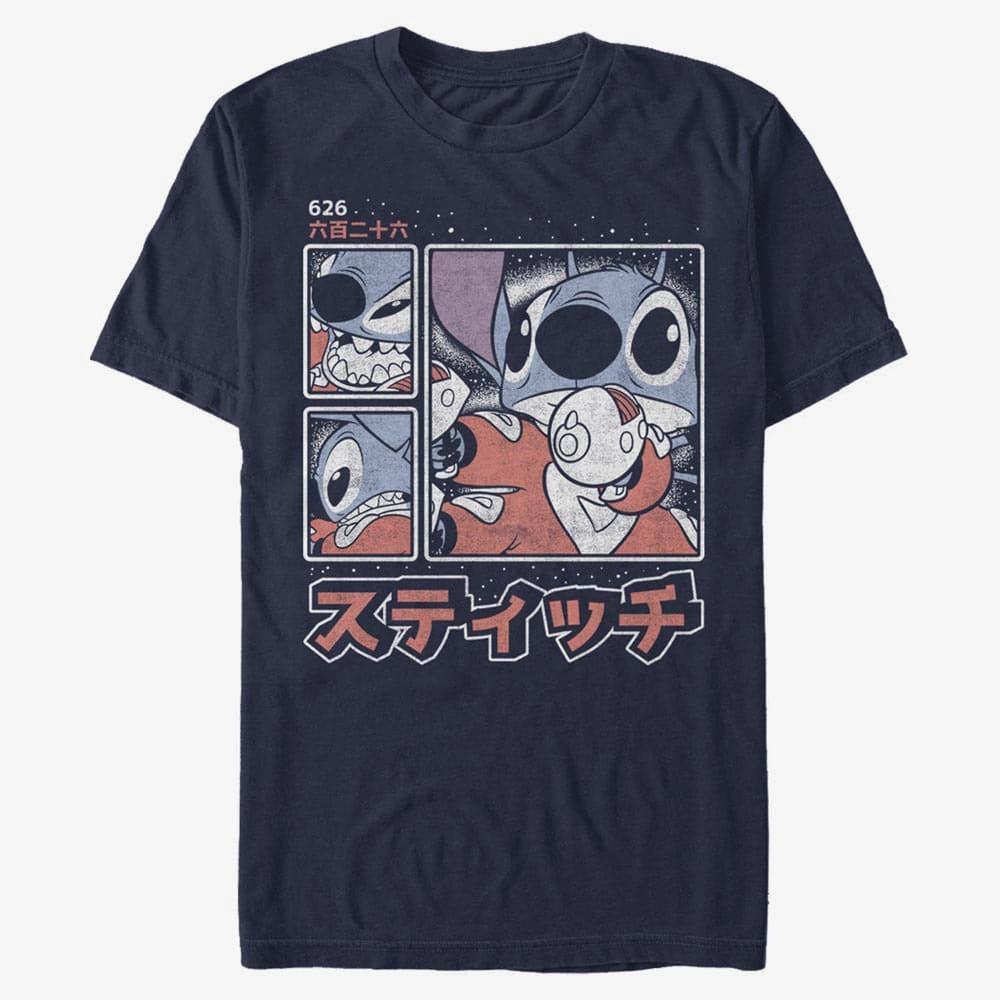 T-shirts Merch Disney Classics Lilo & Stitch - Stitch Kanji Unisex T-Shirt Navy Blue