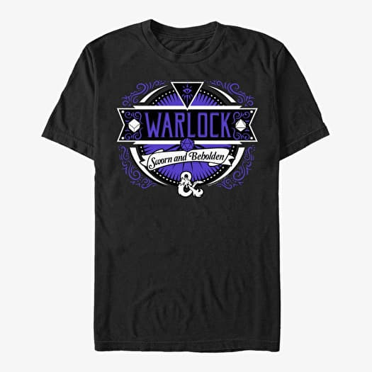 Tričko Merch Dungeons & Dragons - Warlock Label Unisex T-Shirt Black