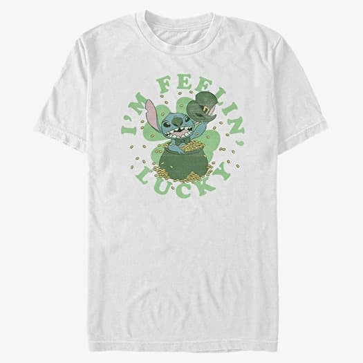 Majica Merch Disney Classics Lilo & Stitch - I'm Feelin Lucky Unisex T-Shirt White