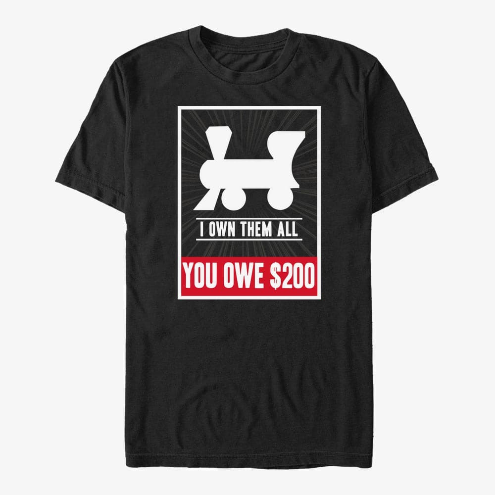 majice kratkih rukava Merch Hasbro Monopoly - All the Railroads Unisex T-Shirt Black