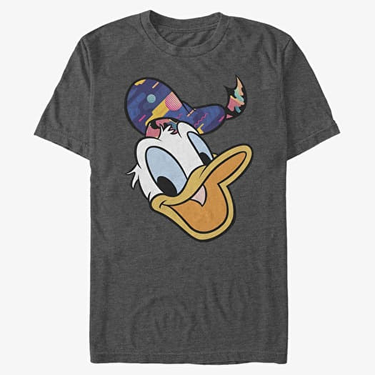 T-shirt Merch Disney Classics Mickey Classic - Donald Pattern Face Unisex T-Shirt Dark Heather Grey