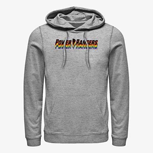 Felpa Merch Hasbro Vault Power Rangers - Power Ranger Rainbow Stacked Unisex Hoodie Heather Grey