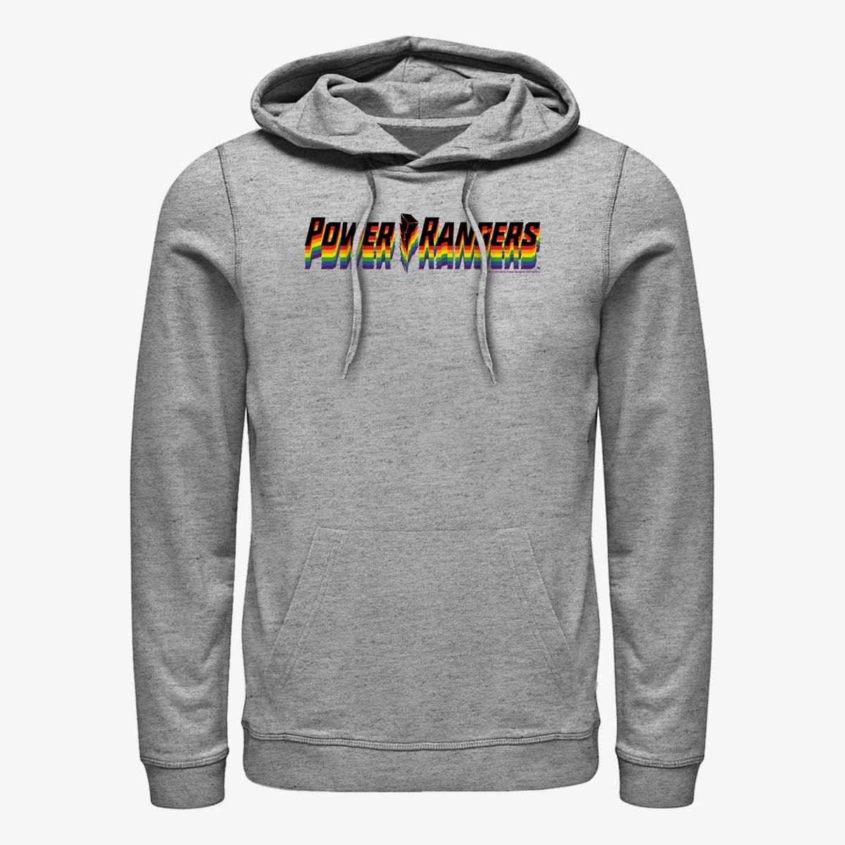 Толстовки та реглани Merch Hasbro Vault Power Rangers - Power Ranger Rainbow Stacked Unisex Hoodie Heather Grey