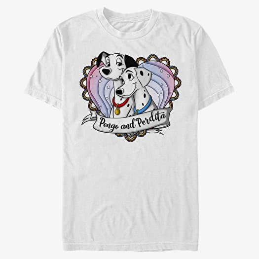 T-shirt Merch Disney Classics 101 Dalmatians - Pong And Perdita Unisex T-Shirt White