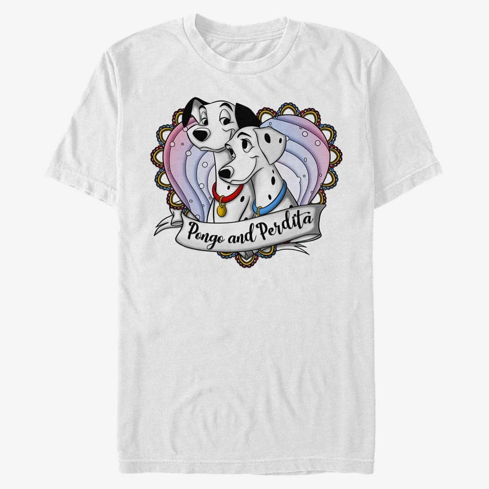 majice kratkih rukava Merch Disney Classics 101 Dalmatians - Pong And Perdita Unisex T-Shirt White