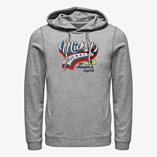 Sweatshirt Merch Disney Classics Mickey Classic - Baseball Americana Unisex Hoodie Heather Grey