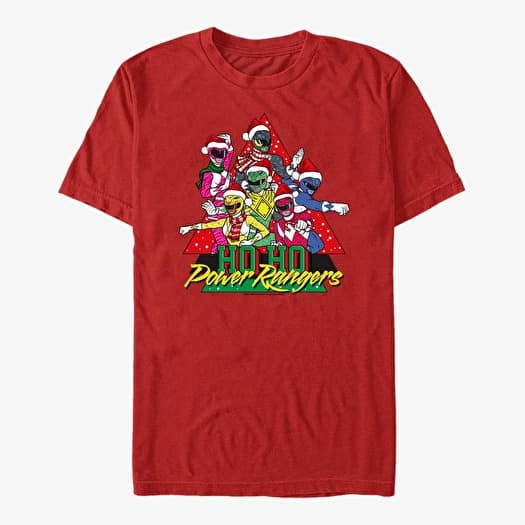 T-shirt Merch Hasbro Vault Power Rangers - Santa Rangers Unisex T-Shirt Red