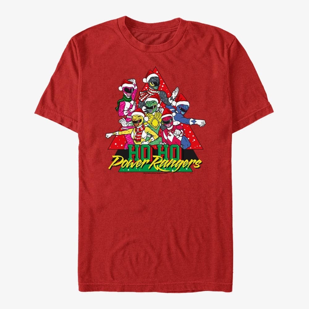 T-shirts Merch Hasbro Vault Power Rangers - Santa Rangers Unisex T-Shirt Red