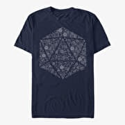 Merch Dungeons & Dragons - Celestial D20 Unisex T-Shirt Navy Blue