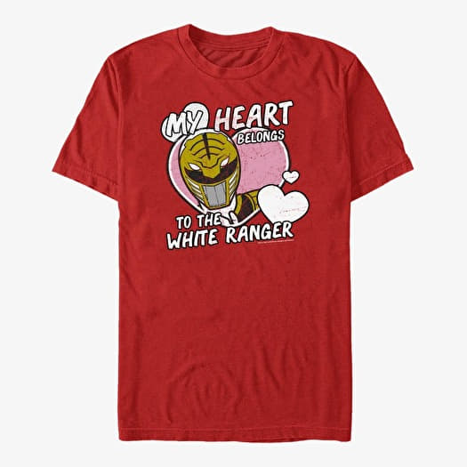 Maglietta Merch Hasbro Vault Power Rangers - Heart Belongs to White Ranger Unisex T-Shirt Red