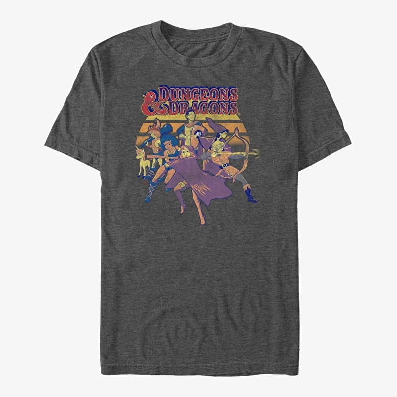 Merch Dungeons & Dragons - Retro DD Unisex T-Shirt Dark Heather Grey