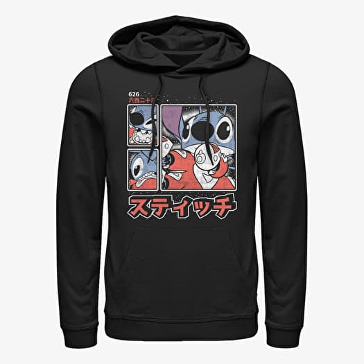 Majica Merch Disney Classics Lilo & Stitch - Stitch Kanji Unisex Hoodie Black