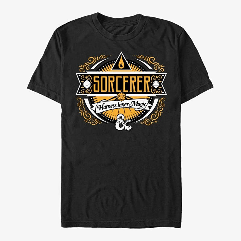 Merch Dungeons & Dragons - Sorcerer Label Unisex T-Shirt Black