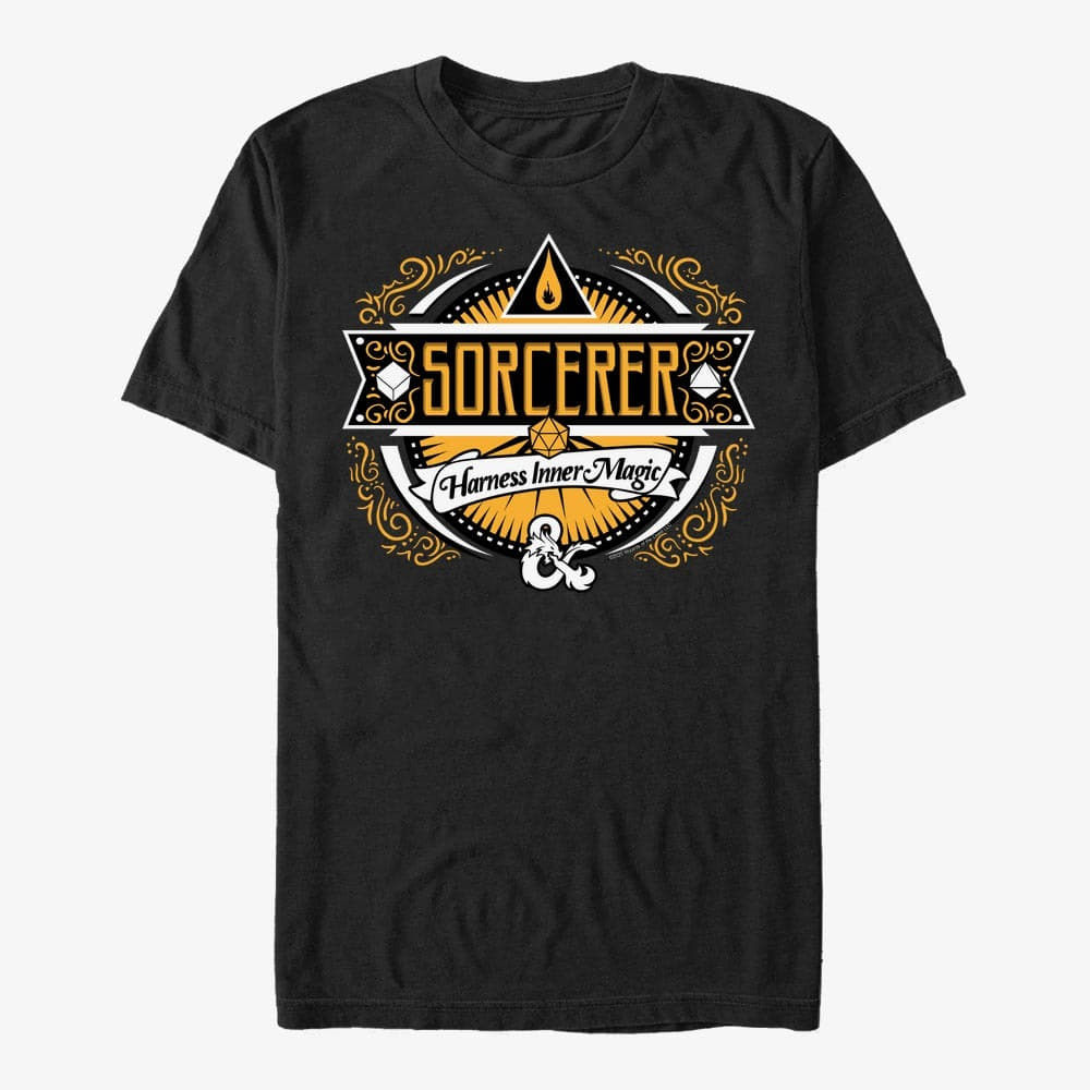 majice kratkih rukava Merch Dungeons & Dragons - Sorcerer Label Unisex T-Shirt Black