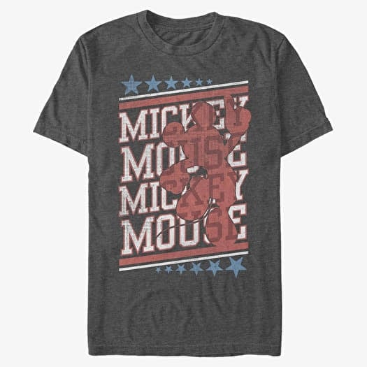 T-shirt Merch Disney Classics Mickey Classic - Mickey Vint Stacker Unisex T-Shirt Dark Heather Grey