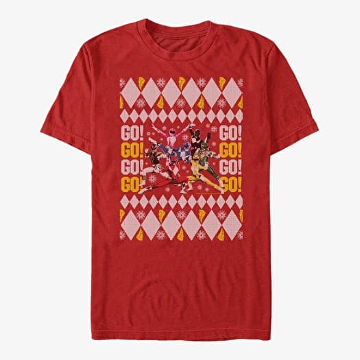 T-shirt Merch Hasbro Vault Power Rangers - Rangers Ugly Sweater Unisex T-Shirt Red