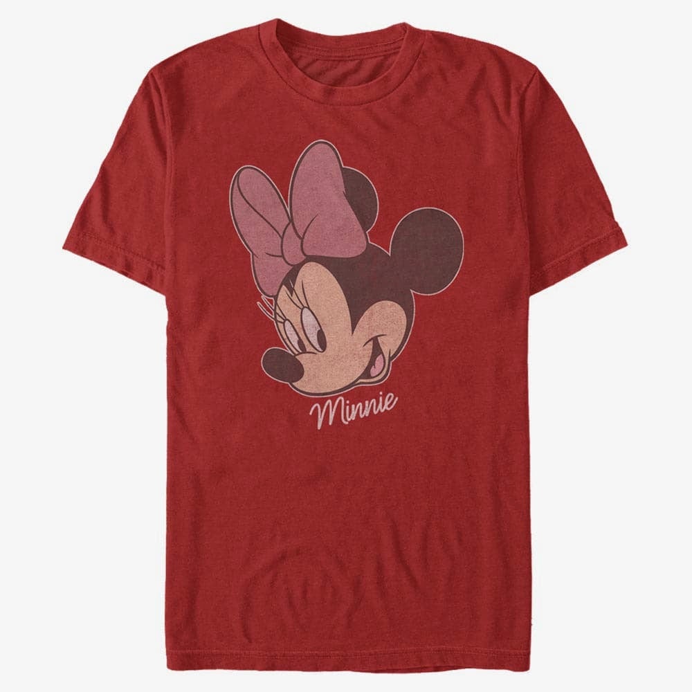 majice kratkih rukava Merch Disney Classics Mickey Classic - Minnie Big Face Distressed Unisex T-Shirt Red