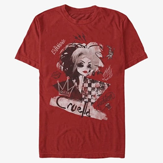 T-shirt Merch Disney Classics DNCA - ARTSY CRUELLA Unisex T-Shirt Red