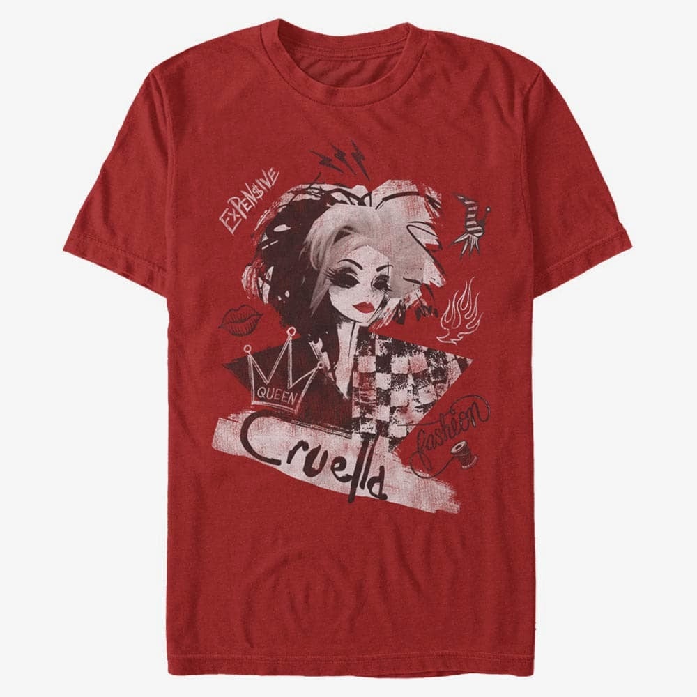 majice kratkih rukava Merch Disney Classics DNCA - ARTSY CRUELLA Unisex T-Shirt Red