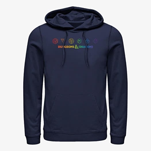 Merch Dungeons & Dragons - Rainbow Dice Unisex Hoodie Navy Blue
