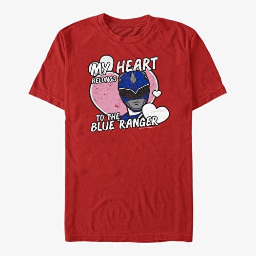 Maglietta Merch Hasbro Vault Power Rangers - Heart Belongs to Blue Ranger Unisex T-Shirt Red