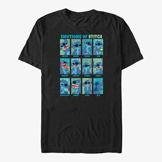 T-shirt Merch Disney Lilo & Stitch - Stitch Emotion Unisex T-Shirt Black