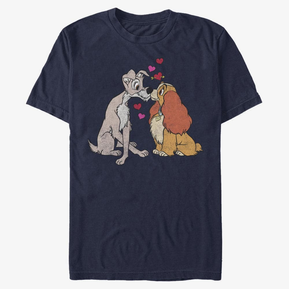 T-shirts Merch Disney Lady and the Tramp - PUPPY LOVE Unisex T-Shirt Navy Blue