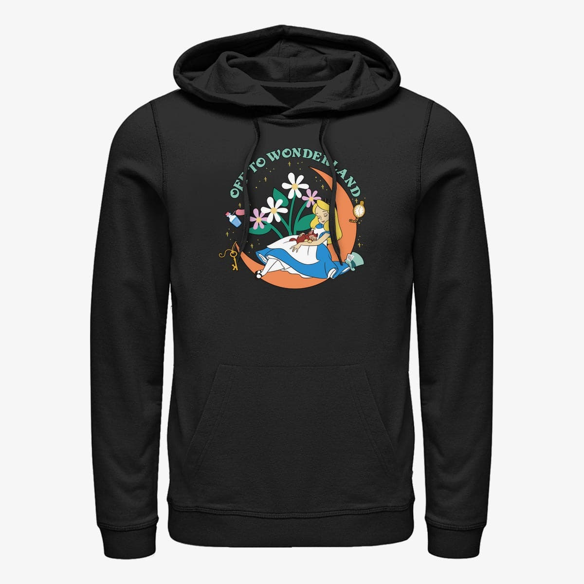 Sweatshirts Merch Disney Alice In Wonderland - ALICE MOON-1 - DSAX04GSSC Unisex Hoodie Black