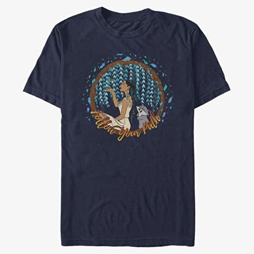 Tricou Merch Disney Pocahontas - Pocahontas and Meeko Unisex T-Shirt Navy Blue