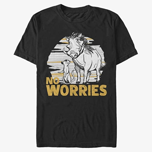 Tričko Merch Disney Lion King - No Worries Club Unisex T-Shirt Black
