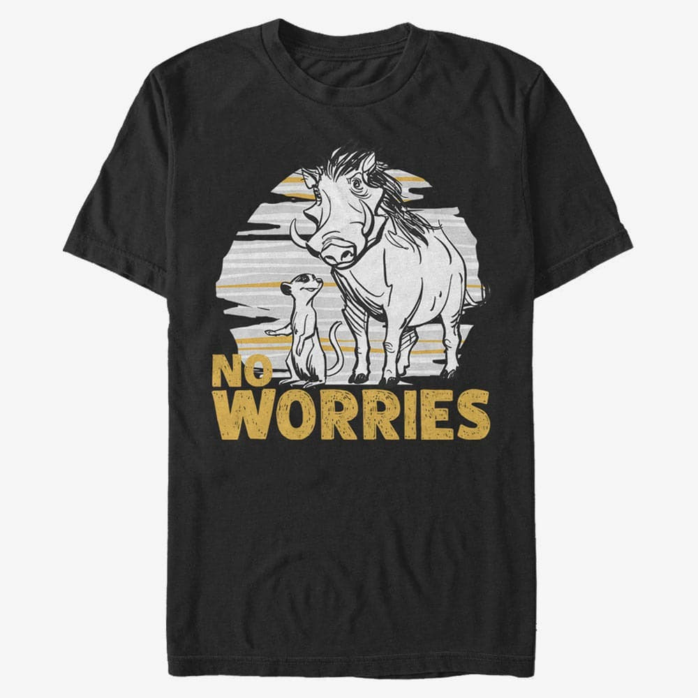 Majice T-shirt Merch Disney Lion King - No Worries Club Unisex T-Shirt Black