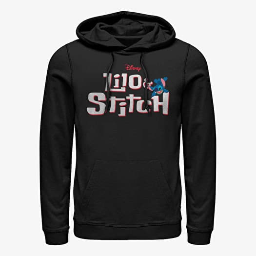 Sweatshirt Merch Disney Classics Lilo & Stitch - Stitch with Logo Unisex Hoodie Black